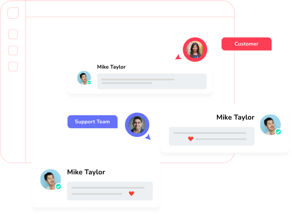 Support team collaborating with a client over a managed network